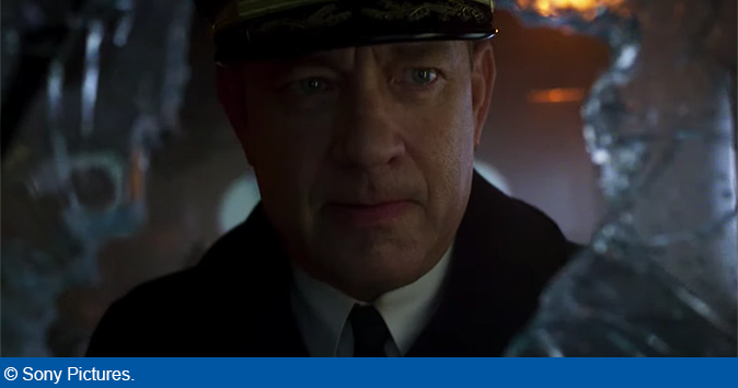 Tom Hanks som Kaptajn i Første Greyhound Trailer