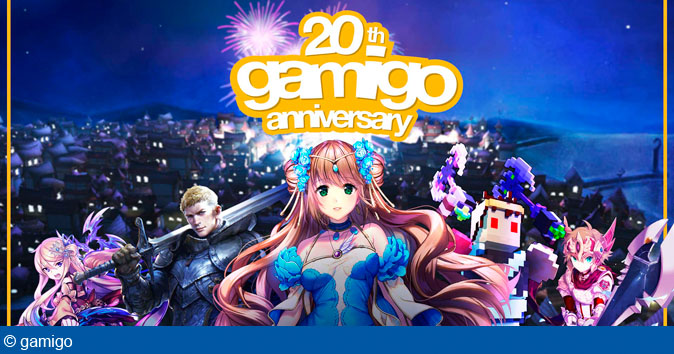 gamigo fylder 20 år og fejrer det med spændende begivenheder i alle deres spil, gaver og meget mere!